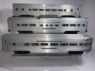 Set Of 3 Vintage Lionel O - Gauge Silver Aluminum Trains (2531,  2532,  2533)