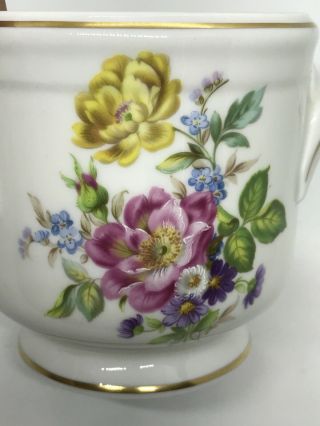 Fab Vintage Limoges France Porcelain Cachepot Flower Pot Hand Painted Roses