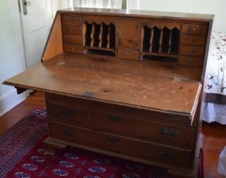 Early American Chippendale Drop - Front Secretary Desk