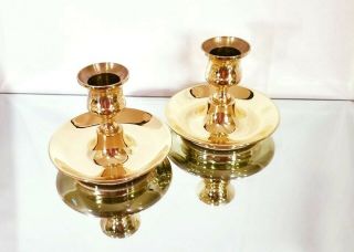 Baldwin Brass Candle Holders Candlesticks Set Of 2 Vintage 3 Inch Tall Usa Made