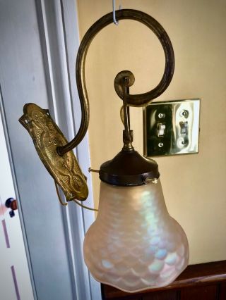 Antique Art Deco,  Art Nouveau Brass Wall Sconce Vintage.