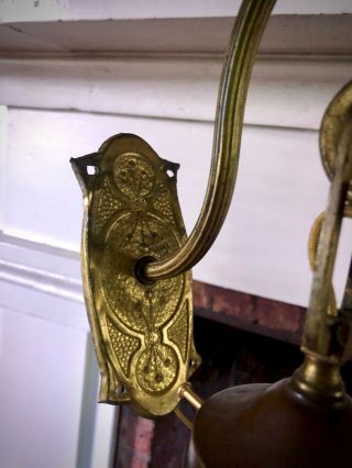 ANTIQUE Art Deco,  Art Nouveau Brass Wall Sconce Vintage. 3