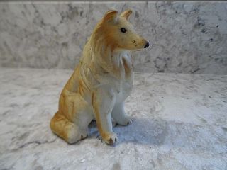 Vintage Andrea By Sadek Sitting Collie Dog Figurine With Label