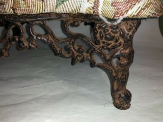 Antique vintage cast iron metal ornate foot stool Victorian ottoman Scroll 2