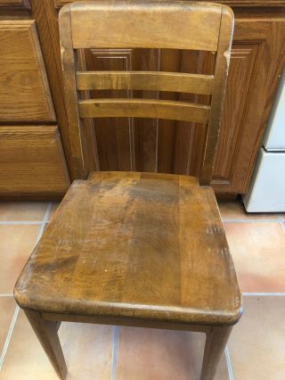 Mid Century Modern Wood Desk Chair Vintage Gunlocke Office Wooden Student