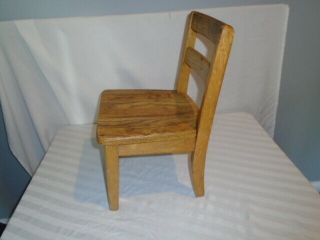 Vintage Oak Childs School Library Chuuch Small Chair 10 " Seat Height 19 " Total