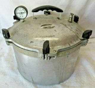 Vintage All American No 7 15.  5 Qt Heavy Cast Aluminum Pressure Cooker Canner