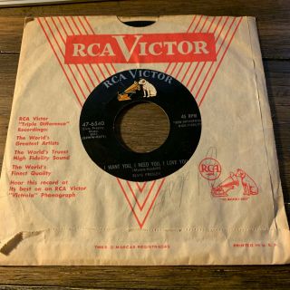 Rca Victor Elvis Presley I Want You,  I Need You,  I Love You /my Baby Left Me 45