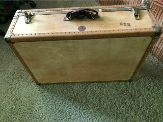 Vintage Trunk Suitcase Chest Coffee Table National Vulcanized Fibre Company