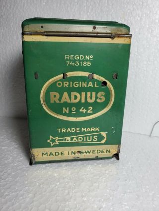 Vintage Swedish Brass Fuel Camping Camp Stove Radius Ltd.  No,  42 Made In Sweden