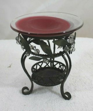 Partylite Garden Lites Aroma Melts Warmer Hb2205 Tealight Candle Glass Holder