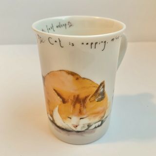 Kent Pottery Cat Tea Cup/mug “fast Asleep”