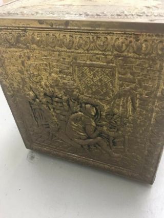 Vintage Embossed Metal And Wood Trunk Chest 3