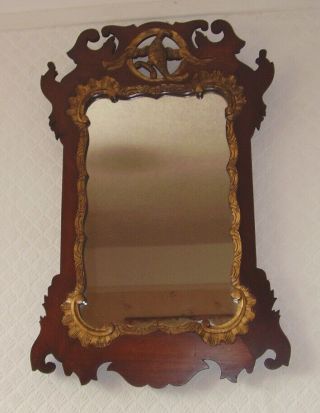 Antique Mirror Mahogany & Gilded Georgian Style Fretwork Mirror Quality