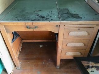 Antique Standard Furniture Co.  Ny Solid Oak Typewriter Desk