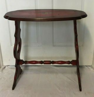 Antique Mahogany Finish Carved Wood Plant Stand,  Pedestal Table - Rare