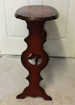 Antique Mahogany Finish Carved Wood Plant Stand,  Pedestal Table - Rare 3