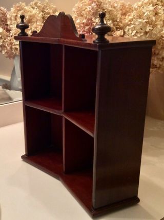 Vintage Wood Small Curio Display Table Cabinet For Miniatures