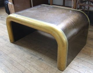 Vintage Mid - Century Modern Gold Coffee Table Seventies Pop - Art Space - Age Sturdy