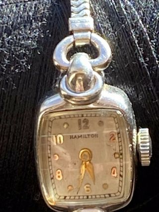 Vintage Hamilton Ladies Watch 14kt White Gold