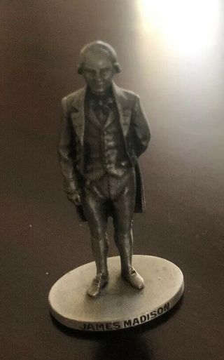 Vintage 80s Danbury James Madison Pewter Statue Figurine David A.  Larocca