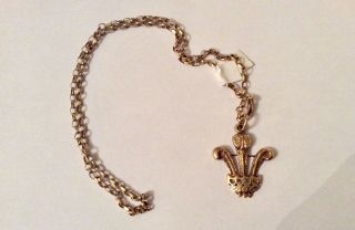 Vintage Fleur De Lis Pendant With Chain (9ct Gold)