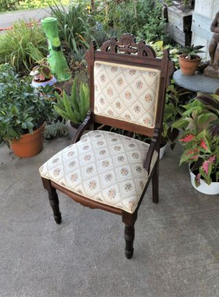 Antique Vintage Victorian East Lake Accent Parlor Chair,  Upholstery