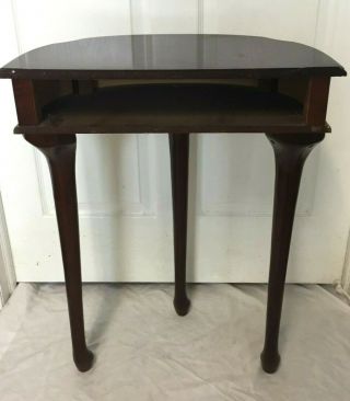 Vintage Queen Anne Style Mahogany Finish Wood Half Moon End Hall Table 3