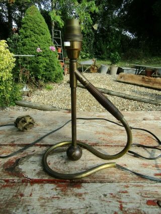Antique Art Deco Era Brass Table Lamp Moveable Adjustable
