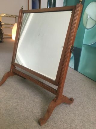 Elegant Edwardian Dressing Table Tilting Mirror 47cm Wide,  Reeded Side Columns