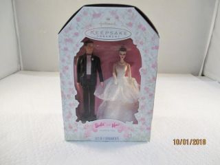 Barbie And Ken Wedding Day Hallmark Keepsake Ornaments Or Caketopper - 1997