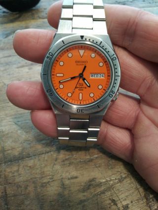 Rare Vintage 1978 Seiko 7546 - 603h Sports 100 Mens Orange Dial Divers Watch