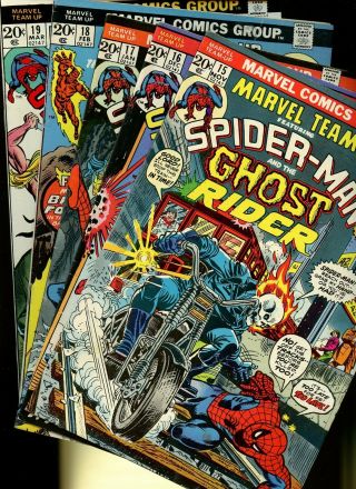 Marvel Team - Up 15,  16,  17,  18,  19 5 Books - Hero Spider - Man Ghost Rider