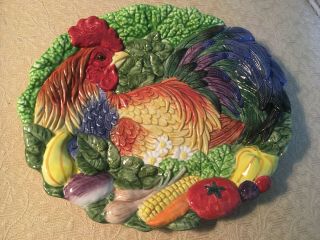 Gorgeous Fitz And Floyd Classics Decorative Rooster Hanging Plate