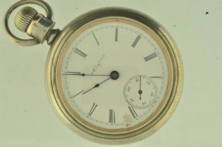 Vintage 18 Size Elgin Pocketwatch Grade 147 G.  M Wheeler.  Coin Silver Case