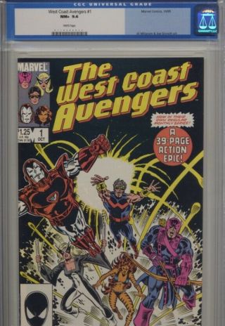 West Coast Avengers 1 Cgc Nm,  9.  6 White Pages Old Label Iron Man Sharp Book