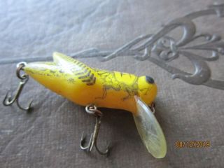 Rebel Yellow Grasshopper 1 1/2 " Fishing Lure Vintage