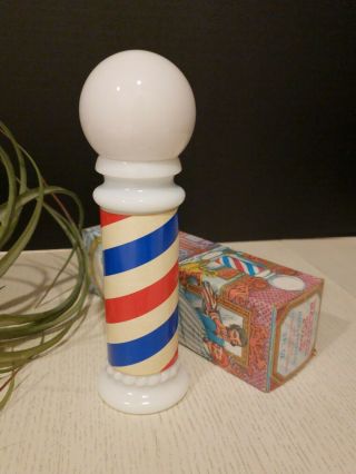 Vintage Avon Barber Pole Decanter Wild Country After Shave W/ Box.  Full.