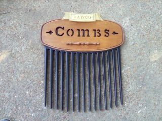 Vintage Tell City Chair Co Wall Decor Combs Salon Beautician Barber 22 " Long