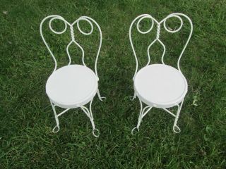 Vintage Matching Childs Ice Cream Parlor Chairs Bistro Twisted