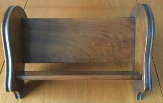 Small Late Victorian Mahogany Table Top Wooden Book Trough - Shelf Stand