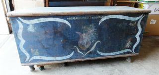 Pennsylvania Dutch German Style Decorated Chest Found In Buckscounty Hope Pa