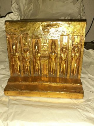 Egyptian Gods Horus Amon Vintage Agi Artisans Guild International Gold Leaf 24kt
