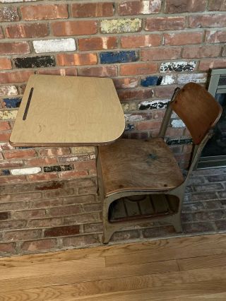 Vintage School Desk Chair With Cubby Mid Century St Joseph School Bound Brook Nj