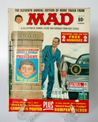 Rare Mad Comics Alfred E.  Neuman For President Poster Norman Mingo Cover Minty