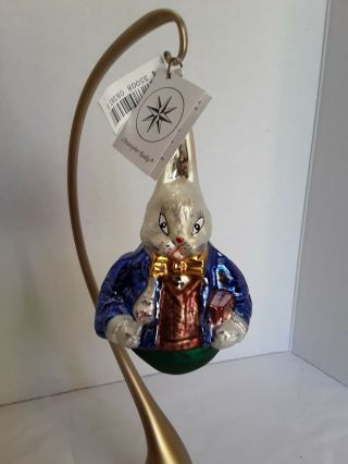 1995 Christopher Radko Professor Hare 6 " Glass Bunny Rabbit Ornament 96 - 144 - 0