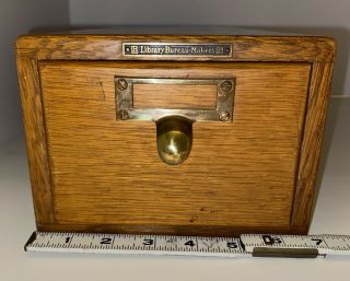 Rare Vintage Library Bureau Sole Makers Single Drawer Brass Accent/ Dove Tailed.