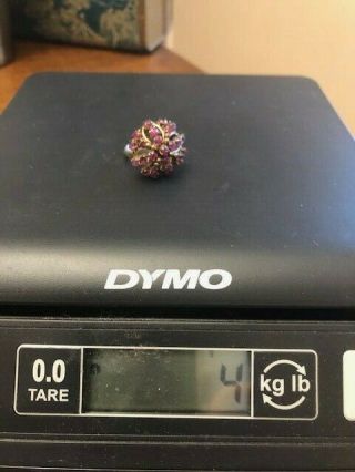 Vintage 14K Gold Cocktail Ring with Ruby or Garnet Stones Total weight 4 Grams 3