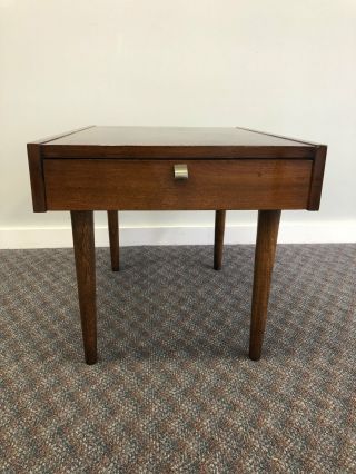 Vintage Wood Side Table Mid Century Modern End Night Stand Merton Gershun 60s