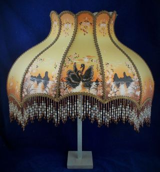 1940s / 1950s Vintage Hand Painted Vellum Boudoir Lamp Shade Immaculate